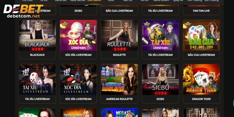 Sảnh Casino Debet và đánh giá chung về chất lượng