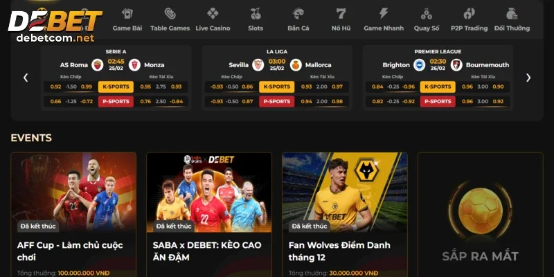 Khám phá thể thao Debet với các môn thể thao số 1 